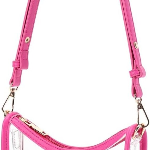 Clear Hobo Bag PVC Plastic Stadium Approved Shoulder Purse for Sport and Events - Picture 1 of 6